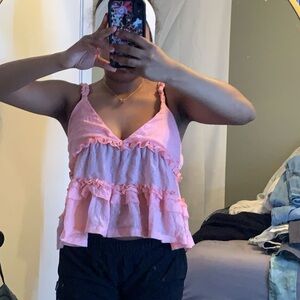 Pink Ruffled Camisole Top